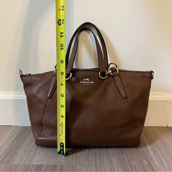 Coach Kelsey Small Satchel Bag Brown Pebbled Leather Gold Hardware G1892-F28993 - Picture 5 of 13